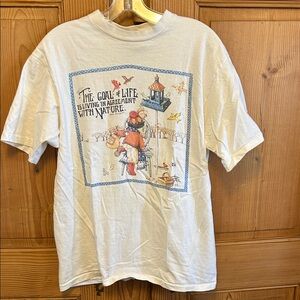VTG 90’s Mary Englebreit T-shirt Cotton“Living in Agreement With Nature” Sz L